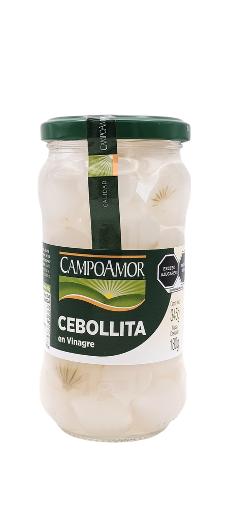 Cebollitas en vinagre frasco 345 g Campo Amor