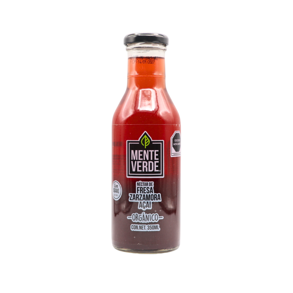 Néctar de fresa zarzamora acai 350 ml Mente verde 