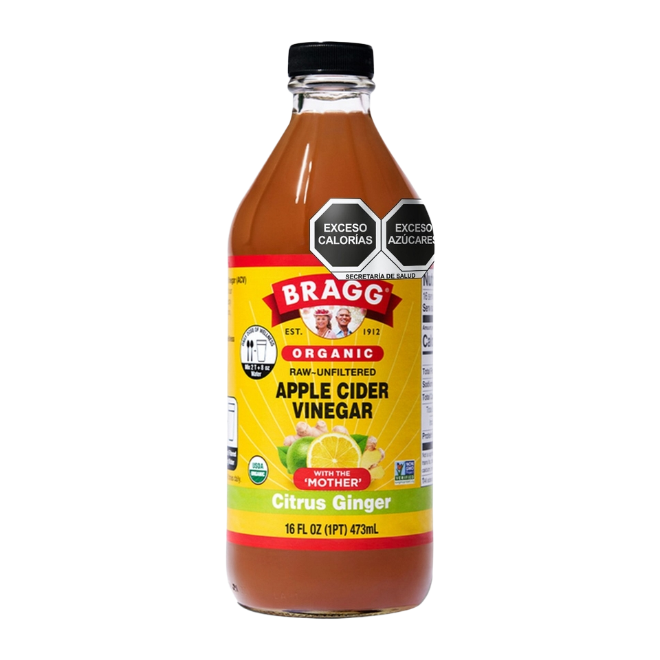 [074305016165] Vinagre de manzana orgánico con cítricos 473 ml Bragg