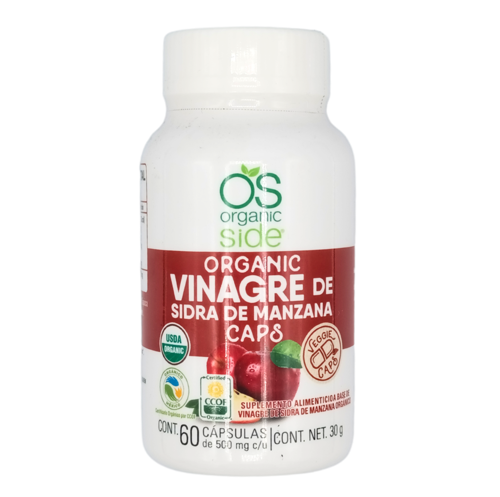 Vinagre de manzana orgánico 60 cáp. 30 g Organic Side