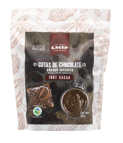 [674896001412] Gotas de chocolate 100% cacao 500 g Cacep
