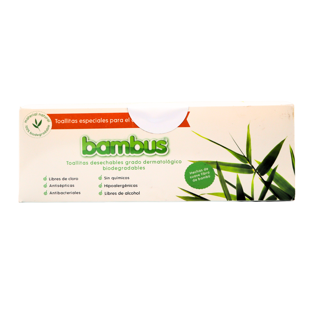 Toallitas limpiadoras de bambú en rollo 100 hojas Bambus