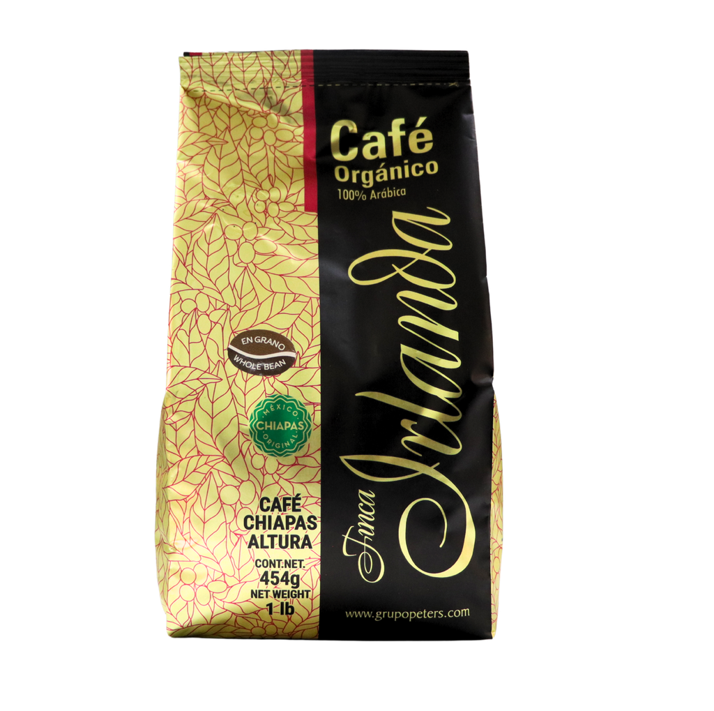 Café orgánico en grano 454 g Finca Irlanda