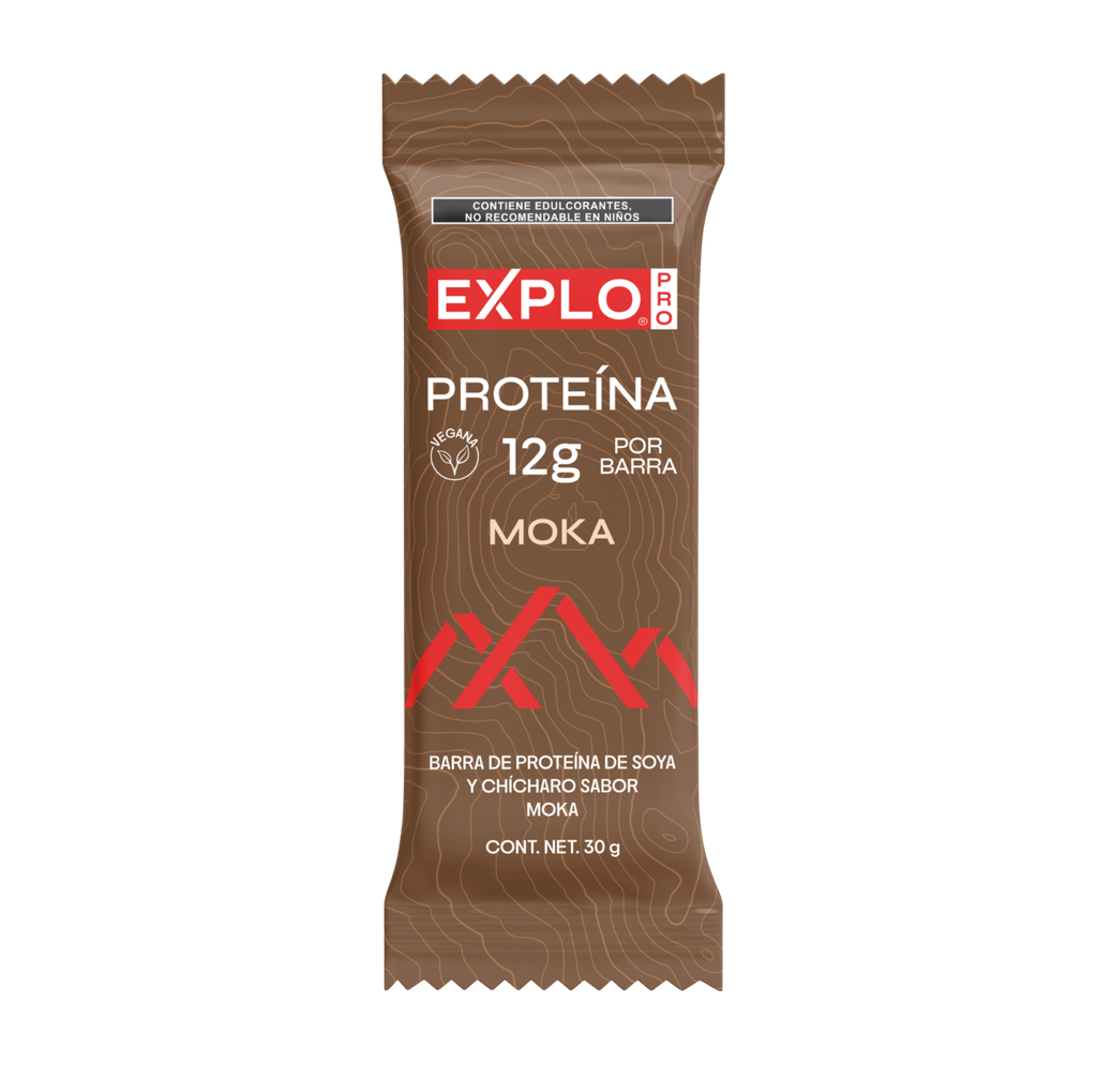 Barra de proteína soya chícharo moka 30 g Explo
