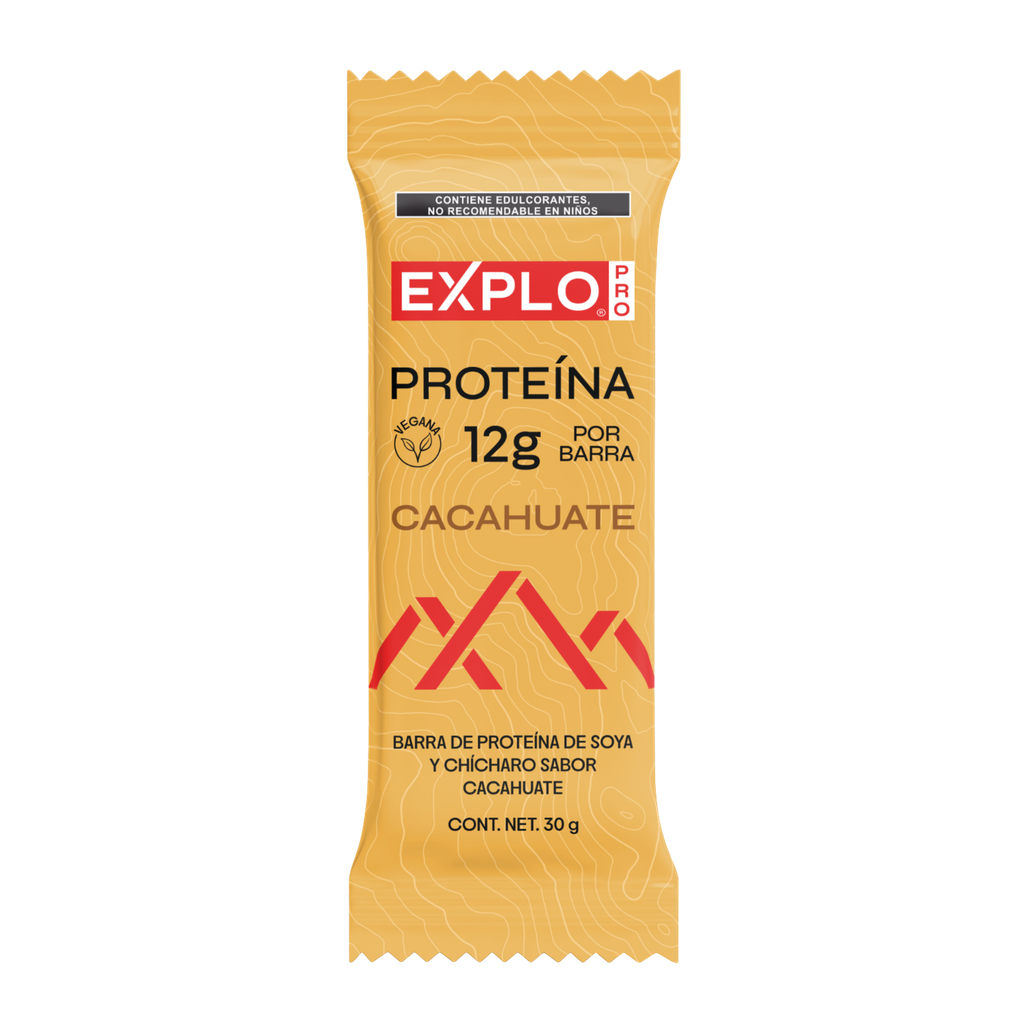 Barra de proteína soya chícharo cacahuate 30 g Explo