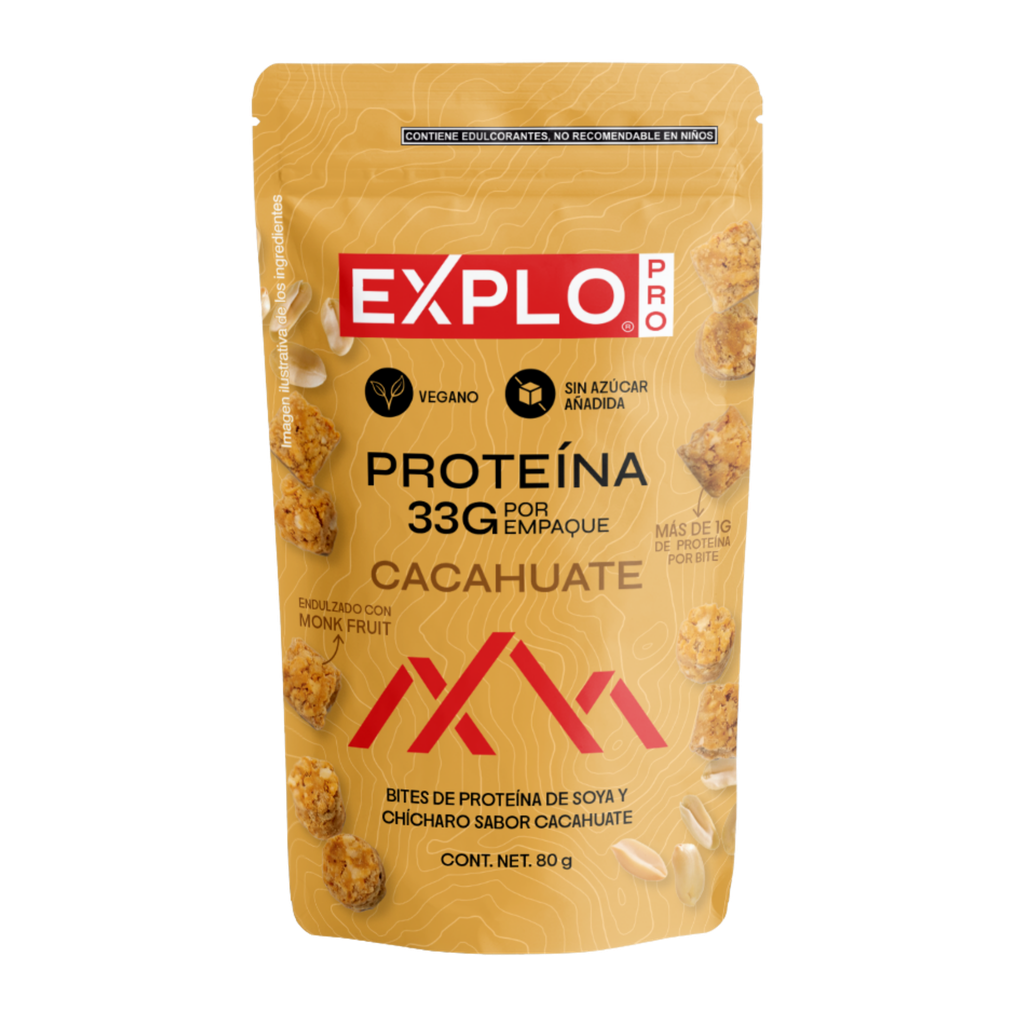 Bites de proteína soya chícharo cacahuate 80 g Explo (copia)
