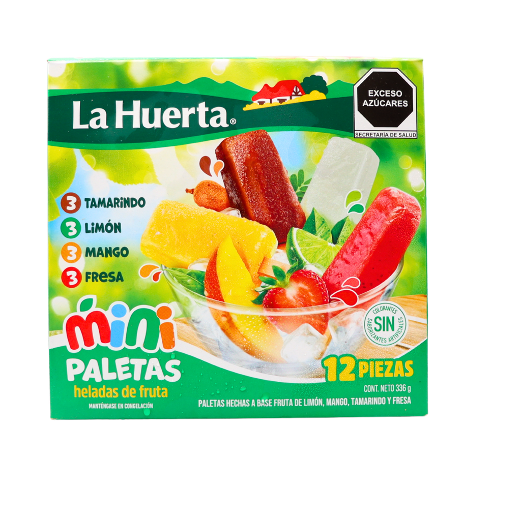 Mini paletas de fruta natural 12 pzas La Huerta