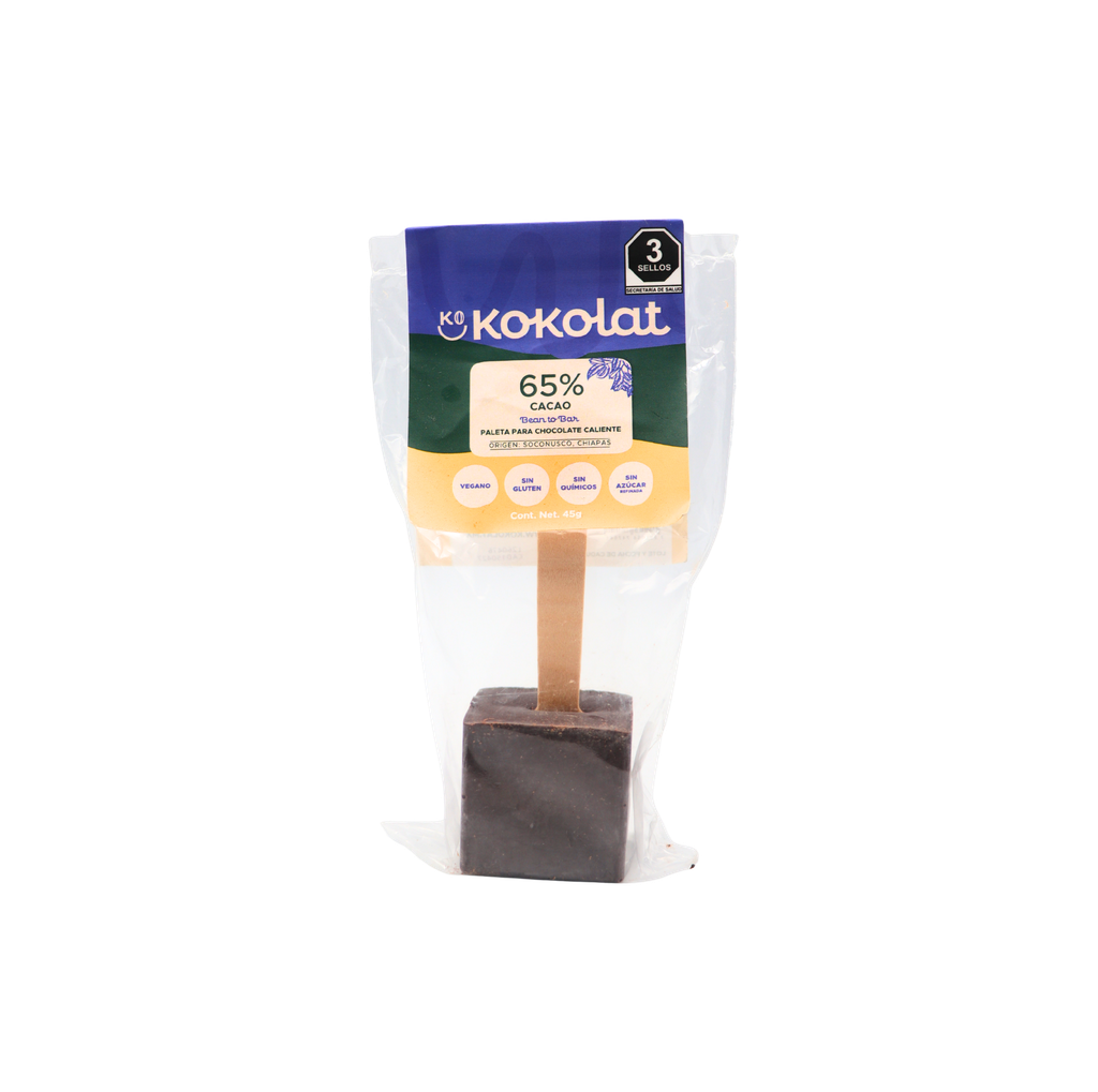 Paleta de chocolate 65% cacao 45 g Kokolat 