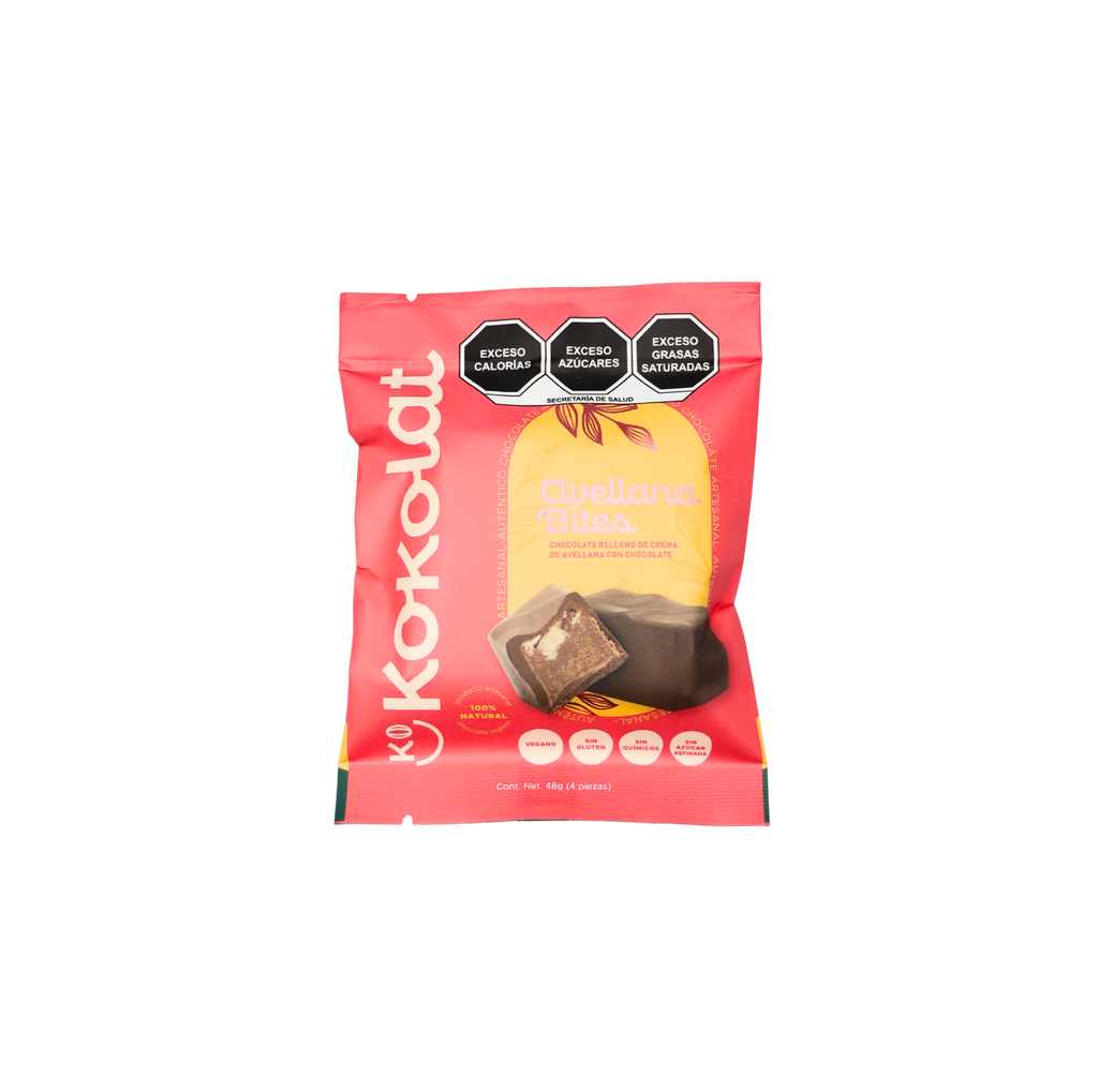 Chocolates rellenos con crema de avellana 48 g Kokolat