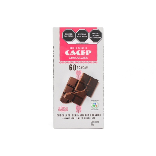 [674896002372] Barra de Chocolate 60% Cacao 85 G Cacep