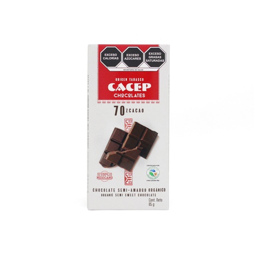 [674896000743] Barra de Chocolate 70% Cacao 85 G Cacep