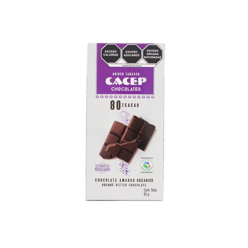 [674896000750] Barra de Chocolate 80% Cacao 85 G Cacep