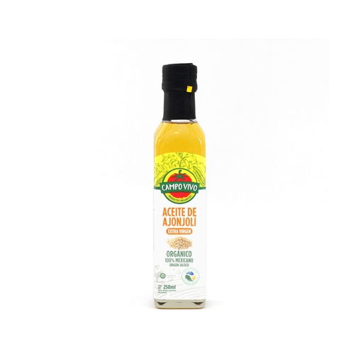 [7502236172924] Aceite de ajonjolí orgánico 250 ml Campo Vivo
