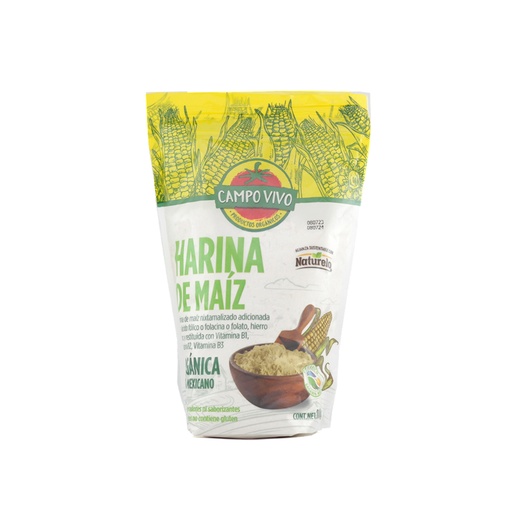 [7502236173211] Harina de maíz orgánico 800 g Campo Vivo
