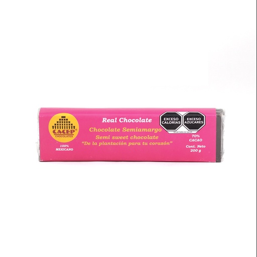 [674896002266] Barra de chocolate 70% cacao 180 g Cacep