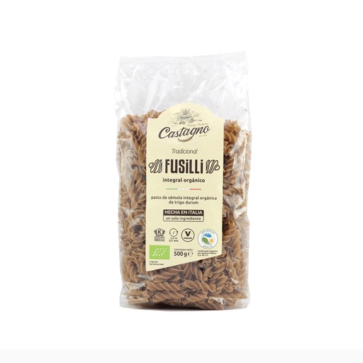[8013885030019] Pasta fusilli de trigo Integral  500 g Castagno