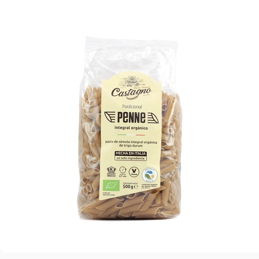 [8013885030026] Pasta penne de trigo integral 500 g Castagno