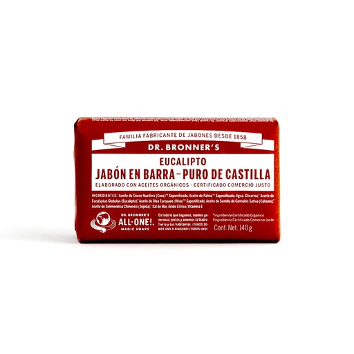 [018787506035] Jabón en barra de castilla eucalipto 140 g Dr. Bronner’s