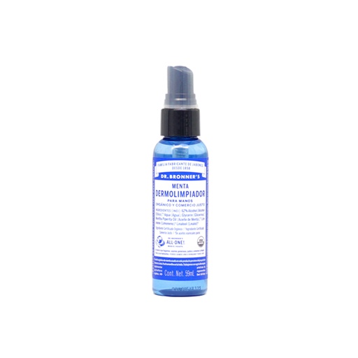 [018787507131] Dermolimpiador antibacterial menta 59 ml Dr. Bronner’s