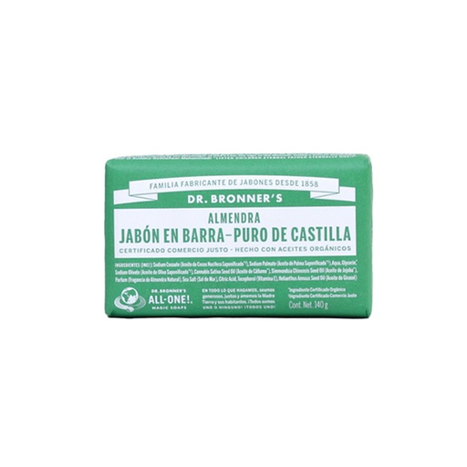 [018787506004] Jabón en barra de castilla almendra 140 g Dr. Bronner’s