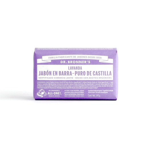 [018787506042] Jabón en barra de castilla lavanda 140 g Dr. Bronner’s