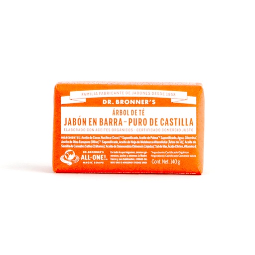 [018787506073] Jabón en barra de castilla tea tree 140 g Dr. Bronner’s