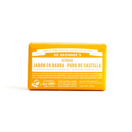 [018787506028] Jabón en barra de castilla cítrico 140 g Dr. Bronner’s