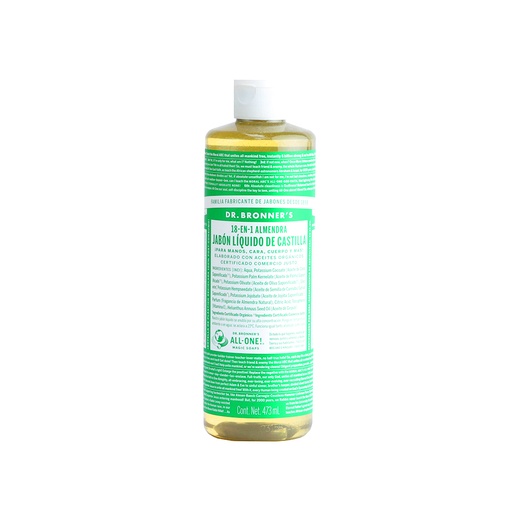 [018787505809] Jabón líquido de castilla almendra 473 ml Dr. Bronner’s