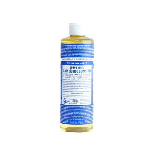 [018787505854] Jabón líquido de castilla menta 473 ml Dr. Bronner’s