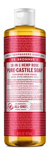 [018787505861] Jabón líquido de castilla rosa 473 ml Dr. Bronner’s