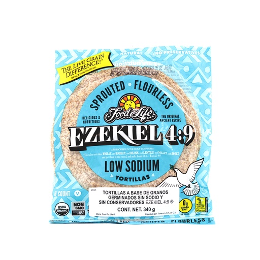 [073472002032] Tortillas cereales germinados 0% sodio 340 g Ezekiel