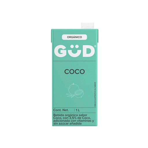 [7501639308398] Bebida de coco orgánica sin azúcar 1L Gud 