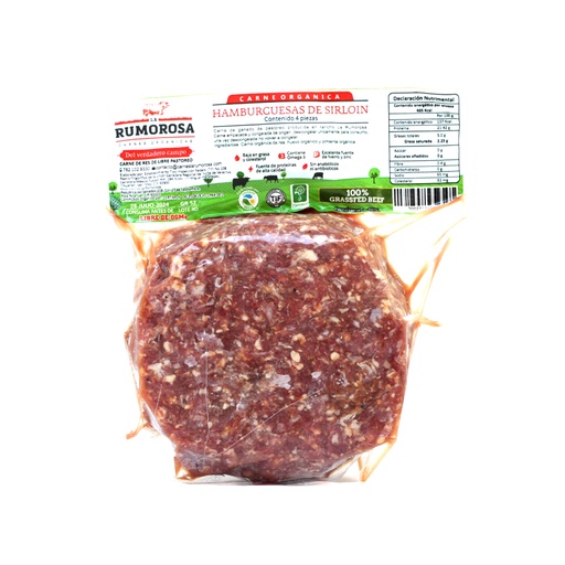 [7002219838274] Hamburguesas sirloin 4pzas 500 g La Rumorosa