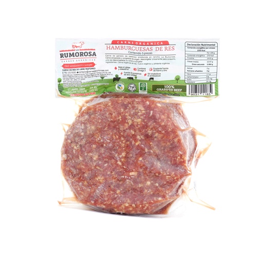 [606047NOQ] Hamburguesas de res 5 pzas La Rumorosa