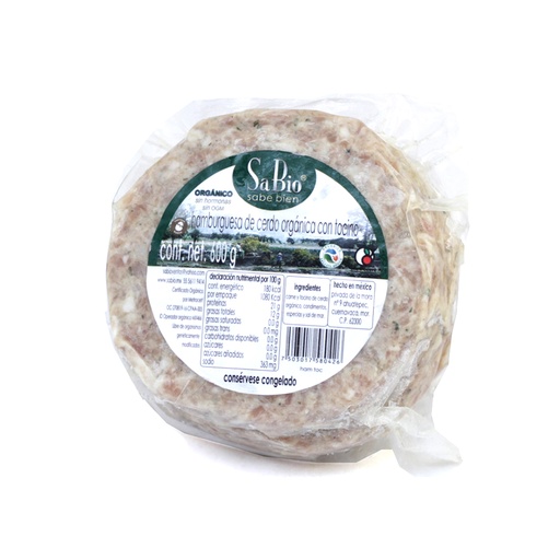 [7503017580426] Hamburguesa cerdo con tocino 600 g Sabio