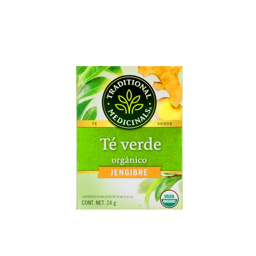 [032917001498] Té verde con jengibre 24 g Traditional Medicinals