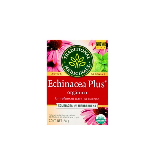 [032917000514] Té de echinacea plus y hierbabuena 24 g Traditional Medicinals