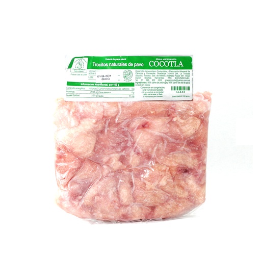 [44633] Trocitos de pavo natural 500 g Cocotla