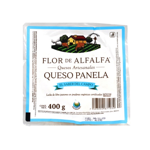 [7503002671030] Queso panela 400 g Flor de Alfalfa