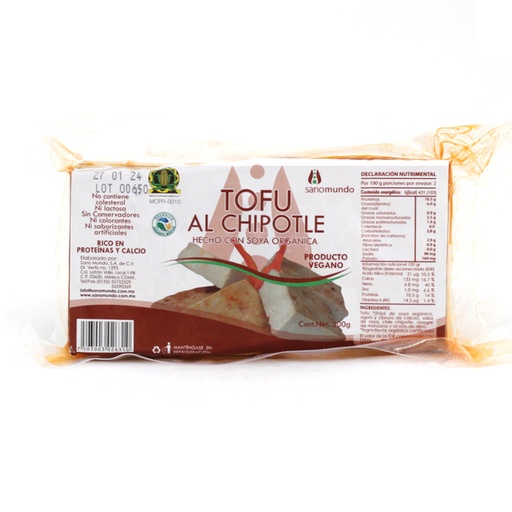 [7503003026310] Tofu al chipotle 200 g Sano Mundo