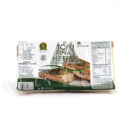[7503003026174] Tofu finas hierbas 200 g Sano Mundo