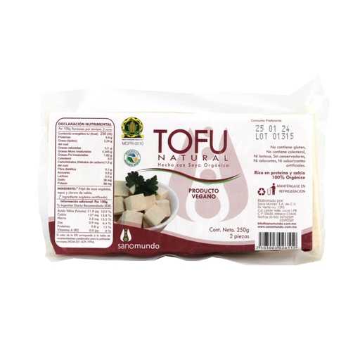 [7503003026112] Tofu natural 250 g Sano Mundo