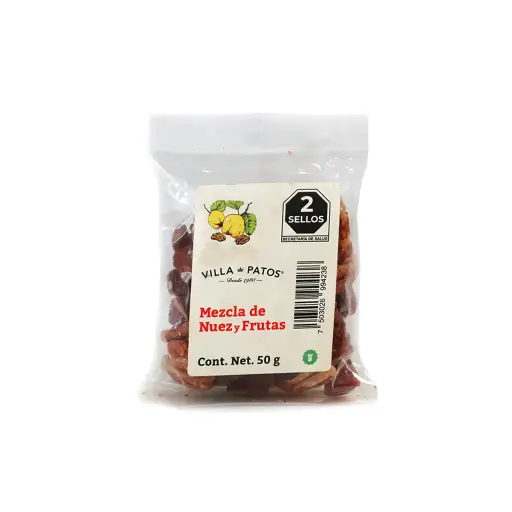 [7503026994238] Mezcla de nuez y frutas 50 g Villa de Patos