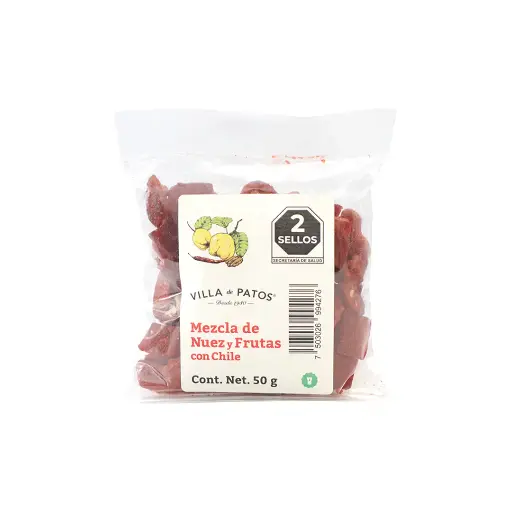 [7503026994276] Mezcla de nuez y frutas con chile 50 g Villa de Patos