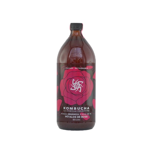 [737186865382] Bebida de té (Kombucha) pétalos de rosa 1 L La Semilla Colectivo