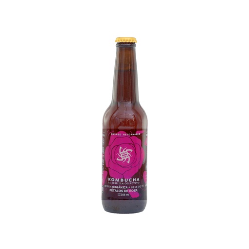 [737186865474] Bebida de té (Kombucha) pétalos de rosa 355 ml La Semilla Colectivo