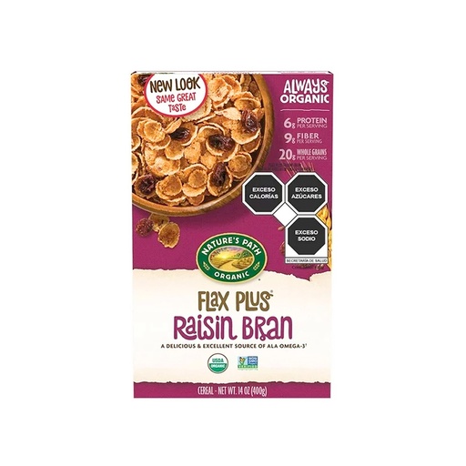 [058449770992] Cereal flax plus raisin bran 400 g Nature´s Path