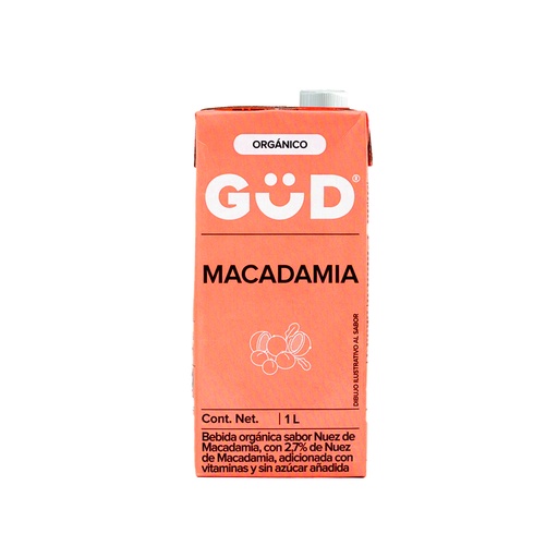 [7501639310872] Bebida de macadamia orgánica sin azúcar 1L Gud