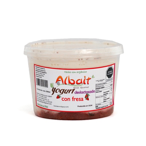 [7503016727242] Yogurt deslactosado fresa 500ml Albait Casa Gourmet