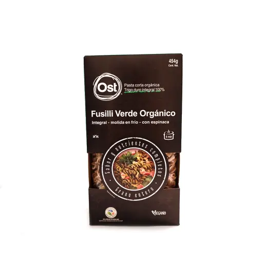 [7500326306310] Fusilli verde integral orgánico 454 g Ost Gourmet